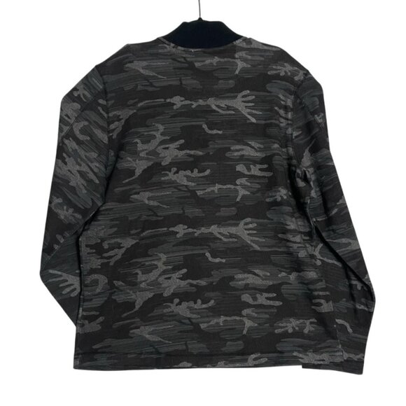 Robert Graham Mens Gray Black Camo 1/4 Zip Casual Pullover Sweater Sz XL Classic - Picture 2 of 5